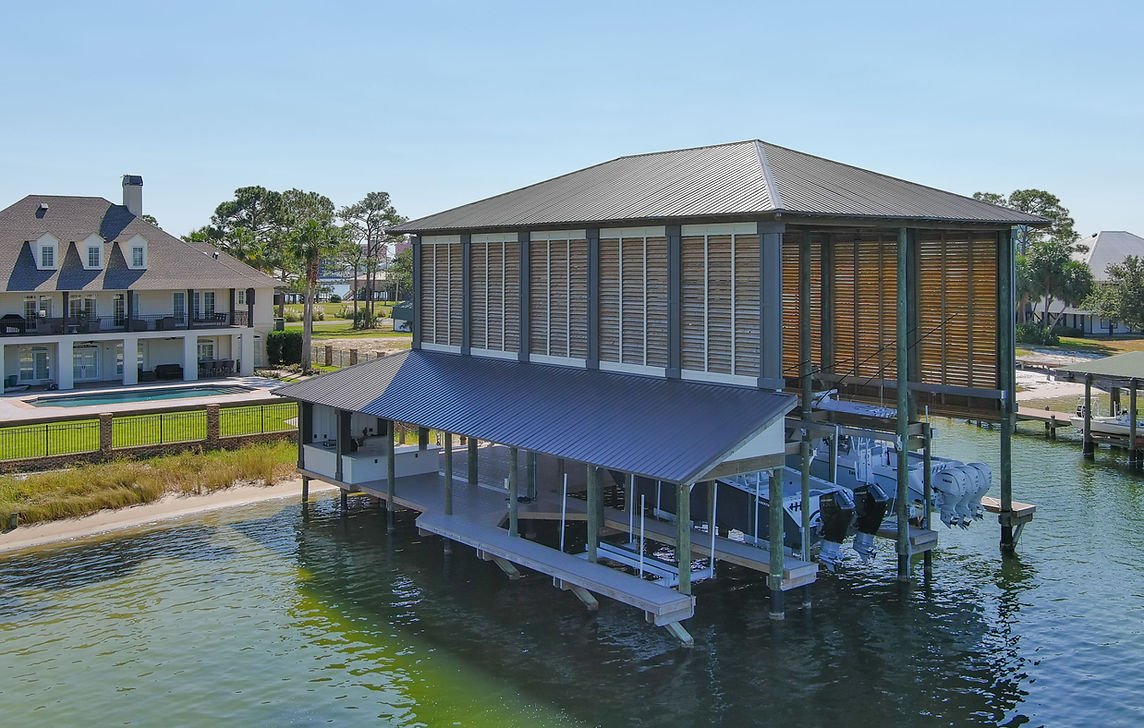 Completed waterfront marine construction project